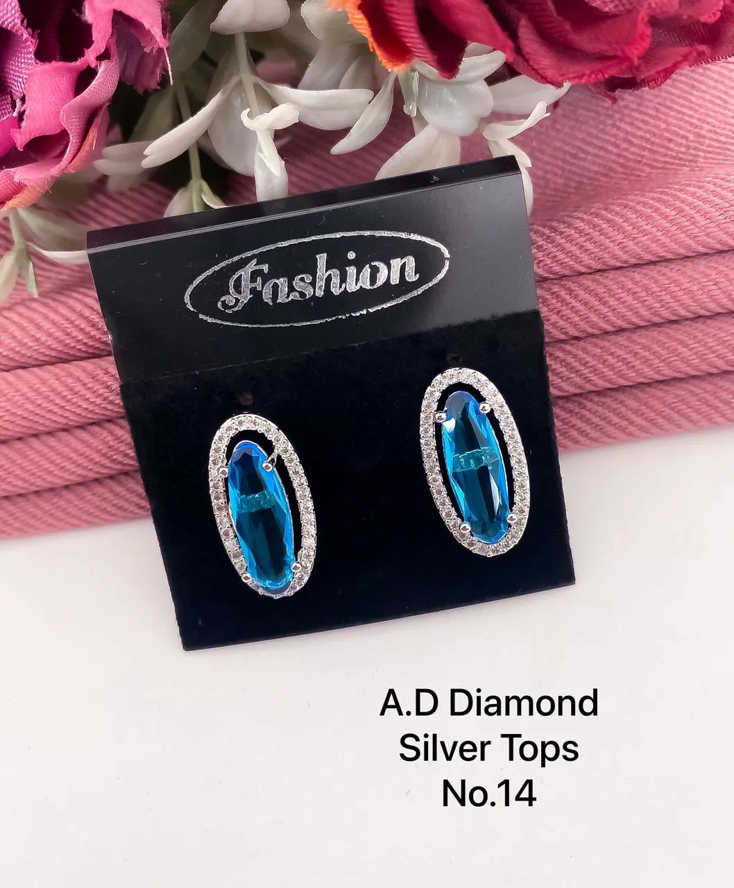 Designer Single AD Diamond Silver Tops 2 Wholesale Shop In Surat
